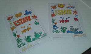 collage di disegni colorati sull'estate