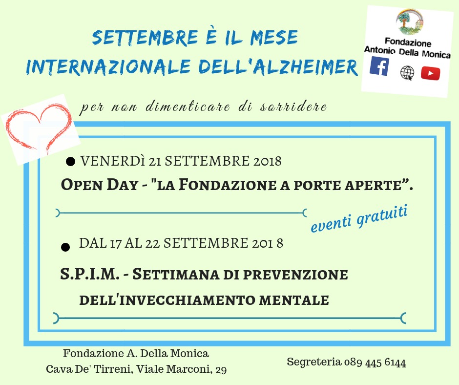 settembre mese alzheimer prevenzione Fondazione Antonio Della Monica